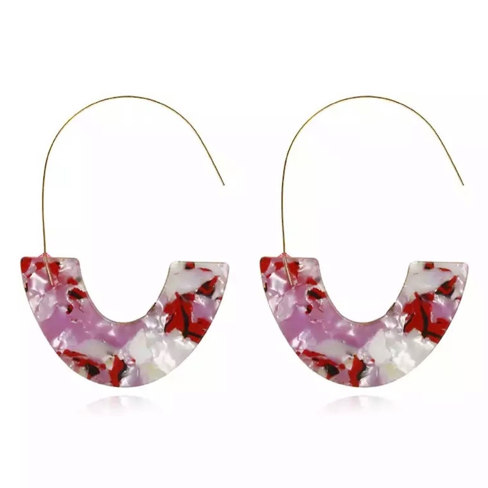 🔆3/$30 New Acrylic Crescent Hoops - Picture 2 of 6